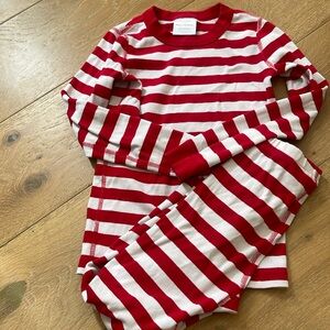 Hanna Andersson Red and White Striped Pajamas Size 6-7